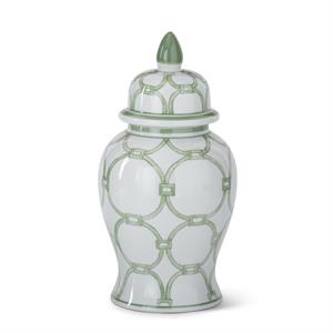 Green & White Ceramic Ginger Jars