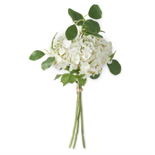12 Inch White Real Touch Hydrangea Bundle