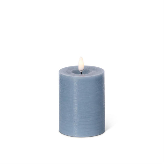 Light Blue On/Off Touch LED Pillar Candles - 3 inch diameter
