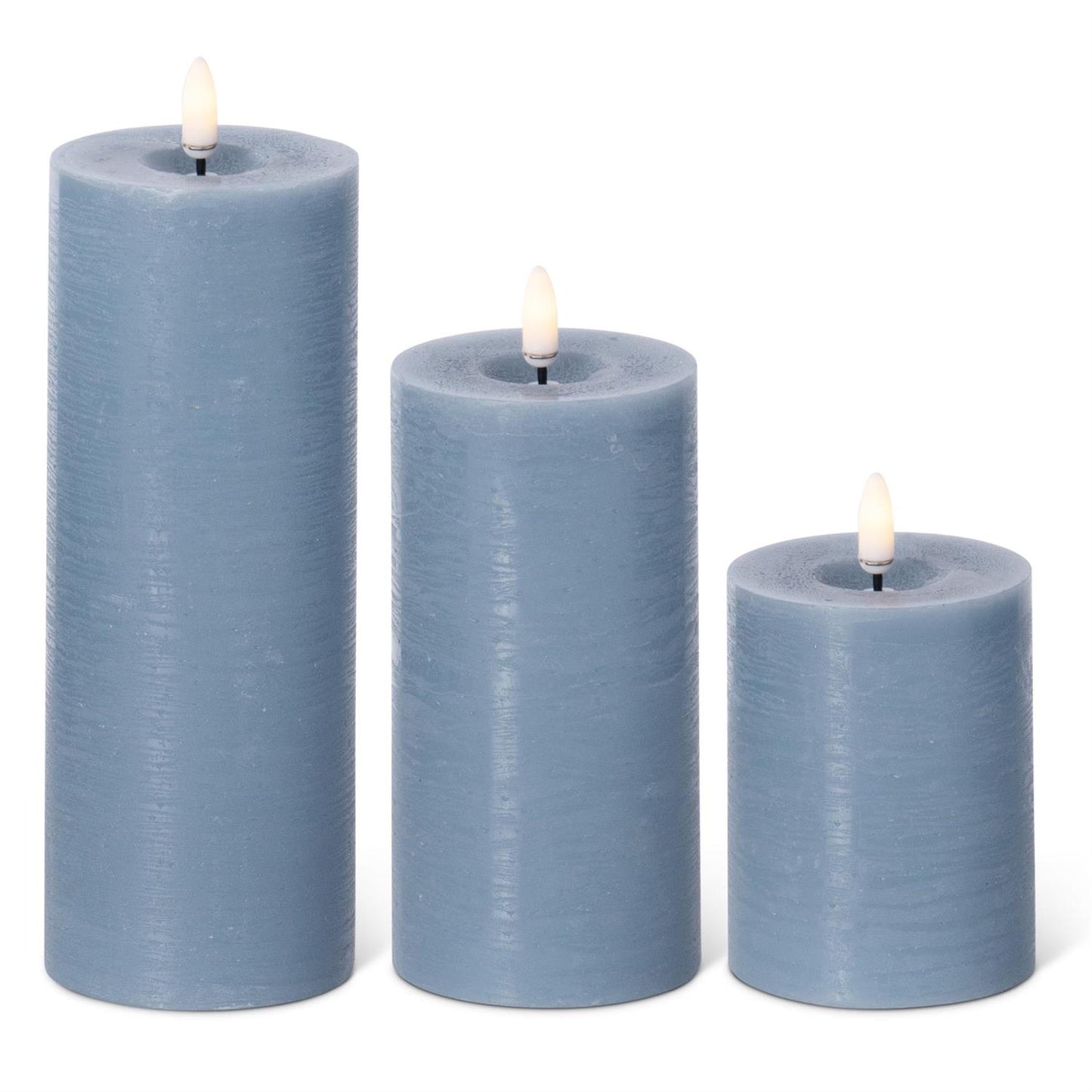 Light Blue On/Off Touch LED Pillar Candles - 3 inch diameter