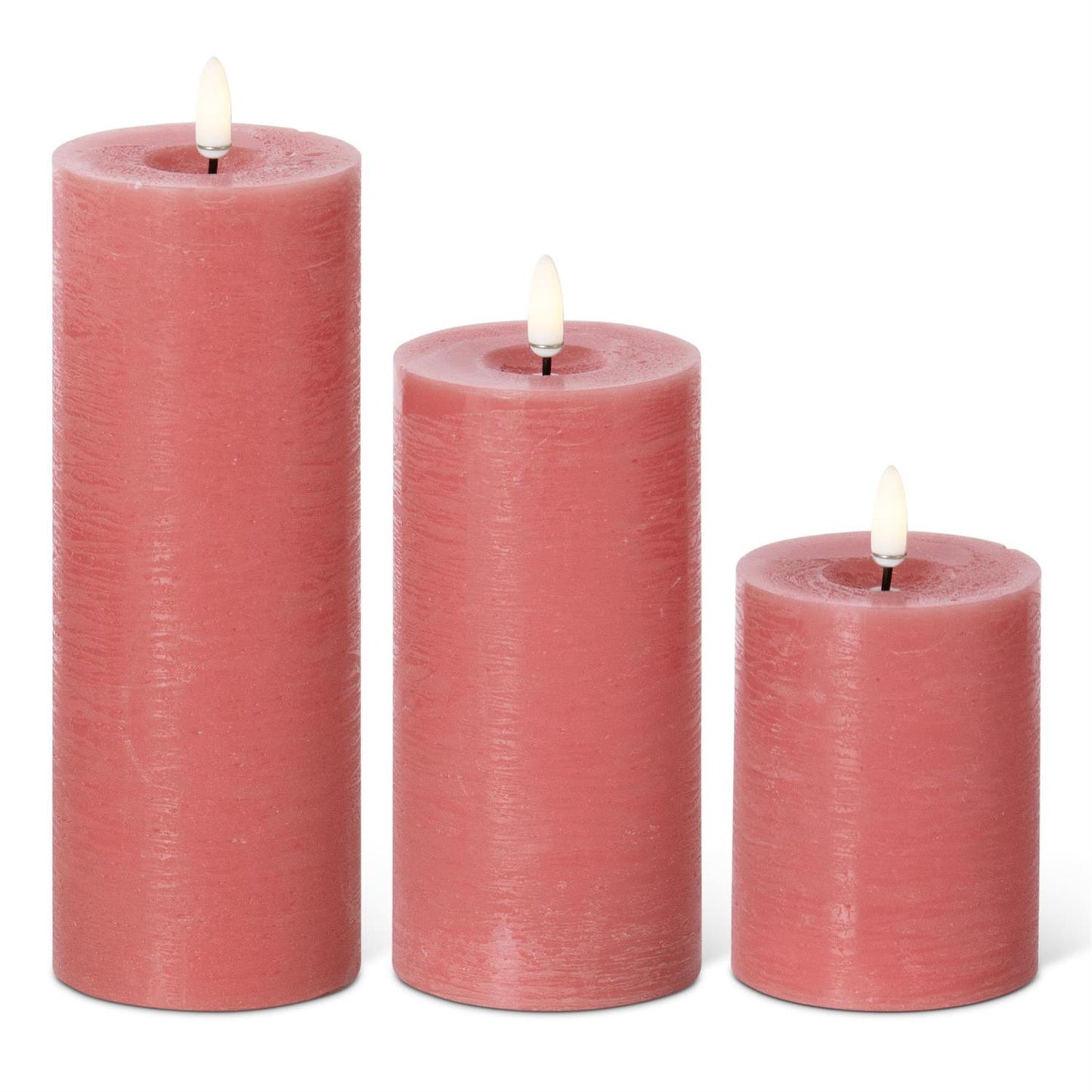 Pink On/Off Touch LED Pillar Candles - 3 inch Diameter