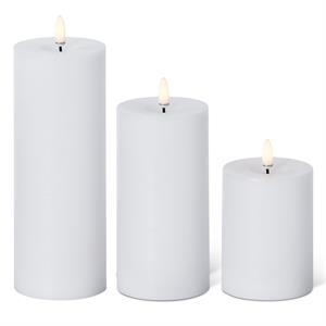 White On/Off Touch LED PIllar Candles - 3 inch Diameter