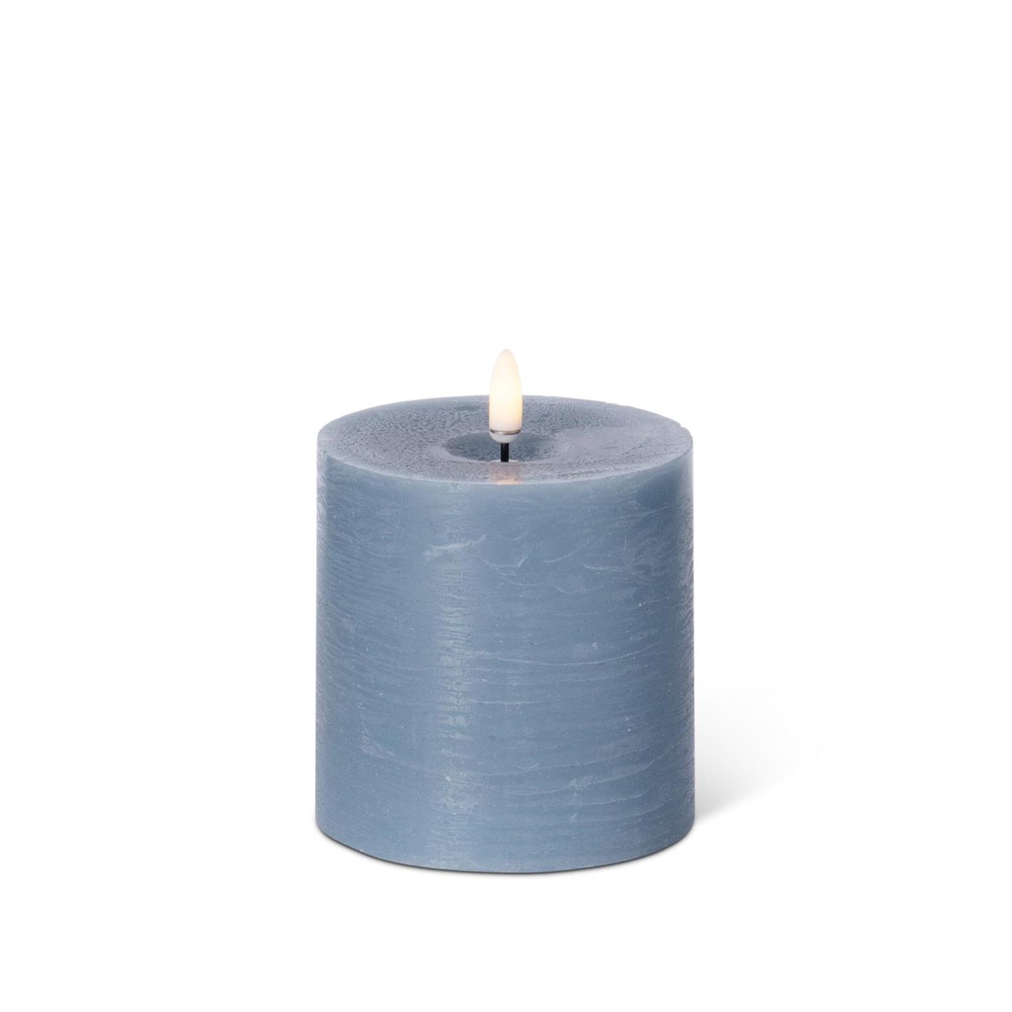 Light Blue On/Off Touch LED Pillar Candle - 4 inch diameter