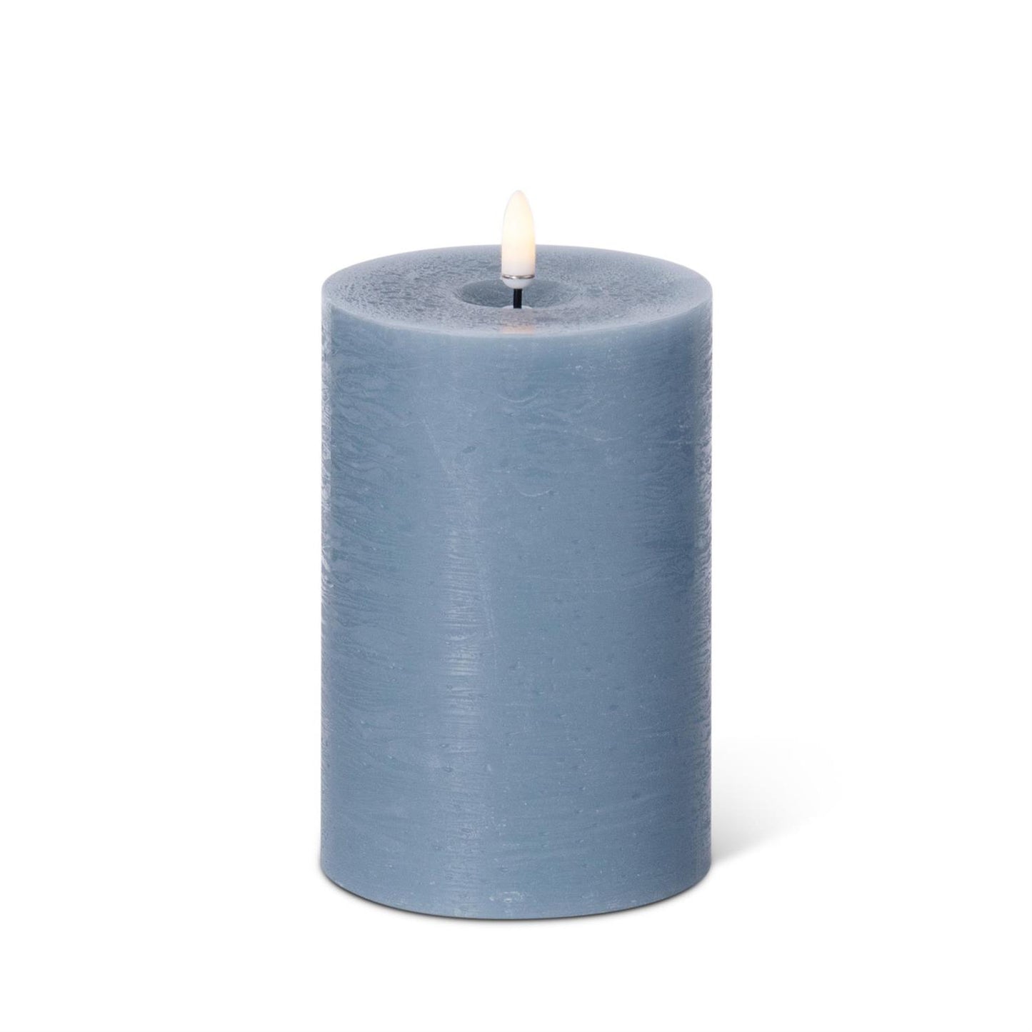 Light Blue On/Off Touch LED Pillar Candle - 4 inch diameter