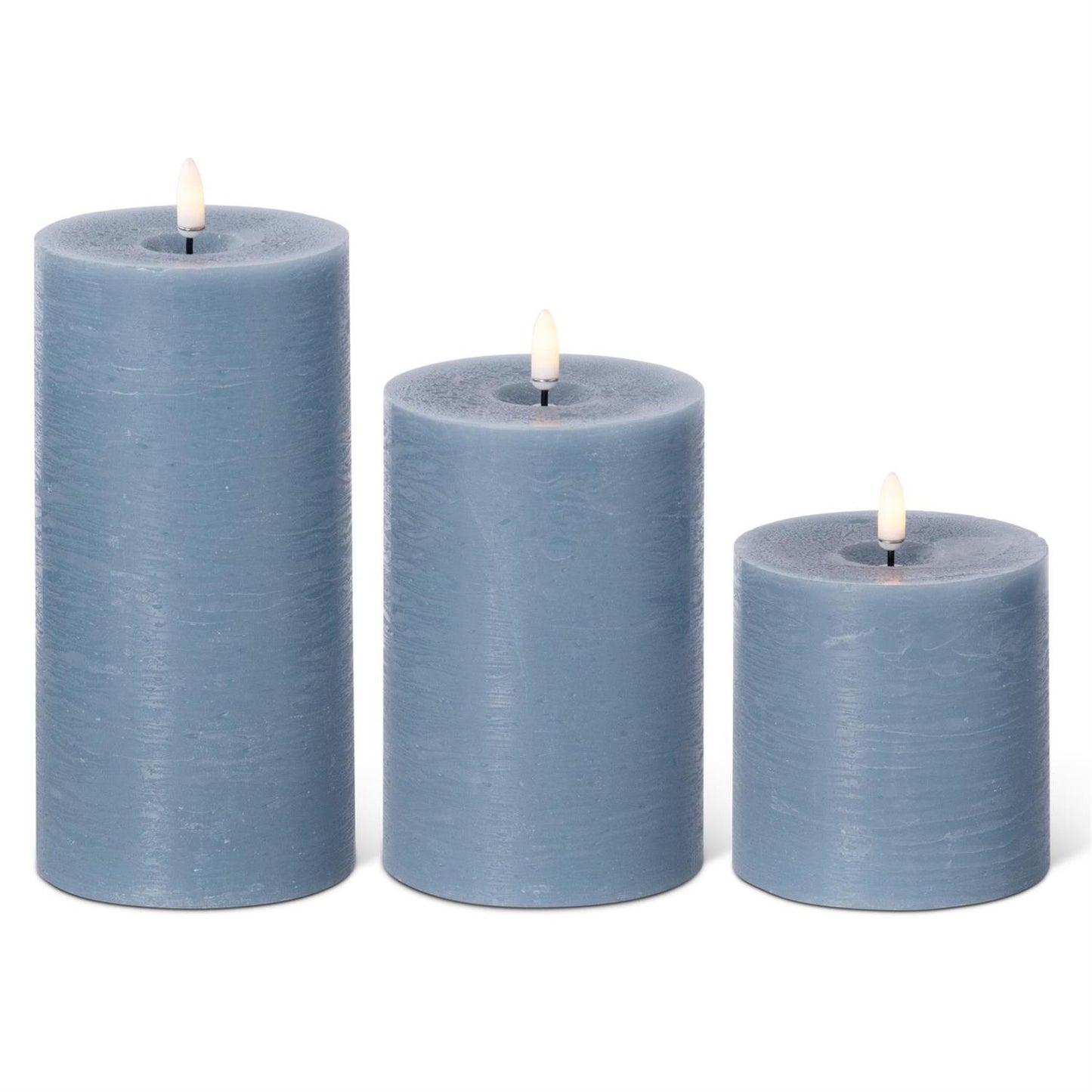 Light Blue On/Off Touch LED Pillar Candle - 4 inch diameter