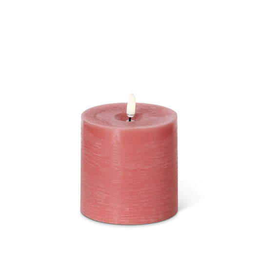 Pink ON/OFF Touch LED Pillar Candles w/Timers 4 inch Diameter