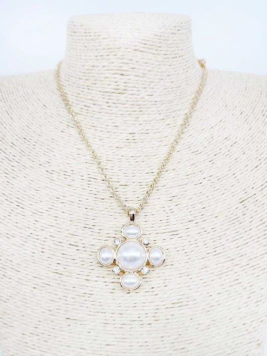 Gold Chain with Pearl Cross