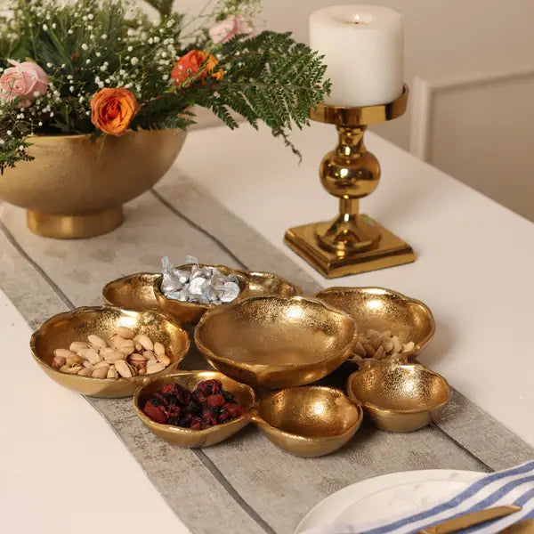 Gold Textured Cluster Platter