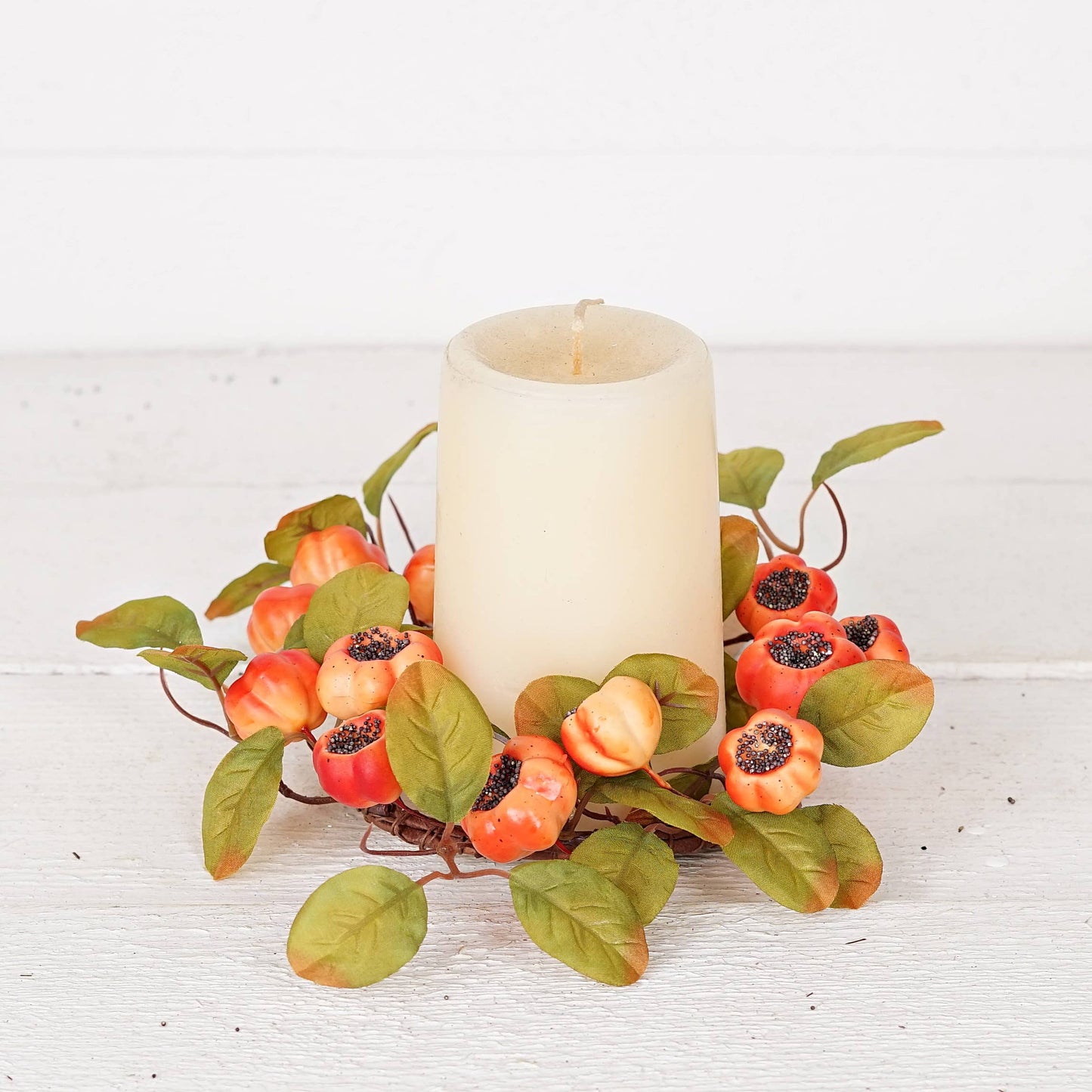 4in Candle Ring-Mix Podka Pods With Leaves