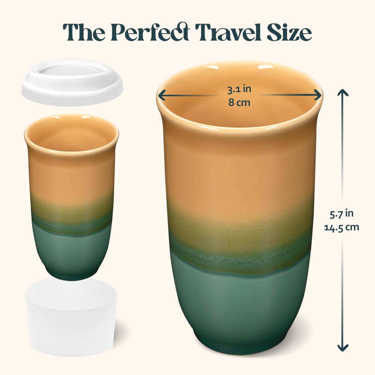 Savannah Ceramic Travel Cup 16oz | Reusable Coffee Cup