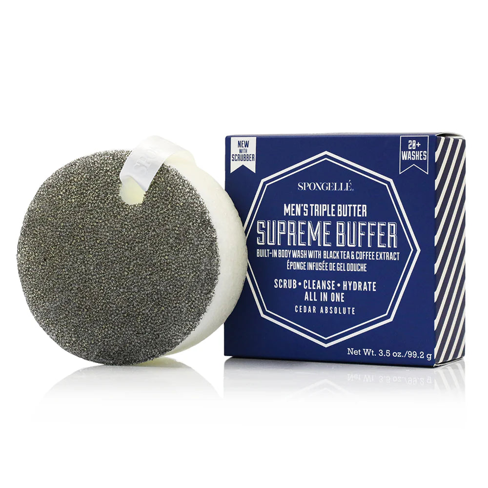 Spongelle Men's Triple Butter Supreme Buffer - Cedar Absolute