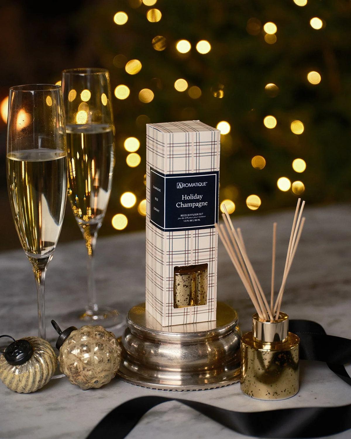 Holiday Champagne - Plaid Mini Diffuser Set
