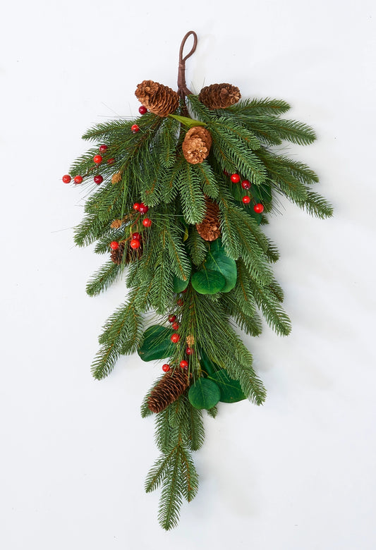 30" Spruce Pine Cone Berry Teardrop