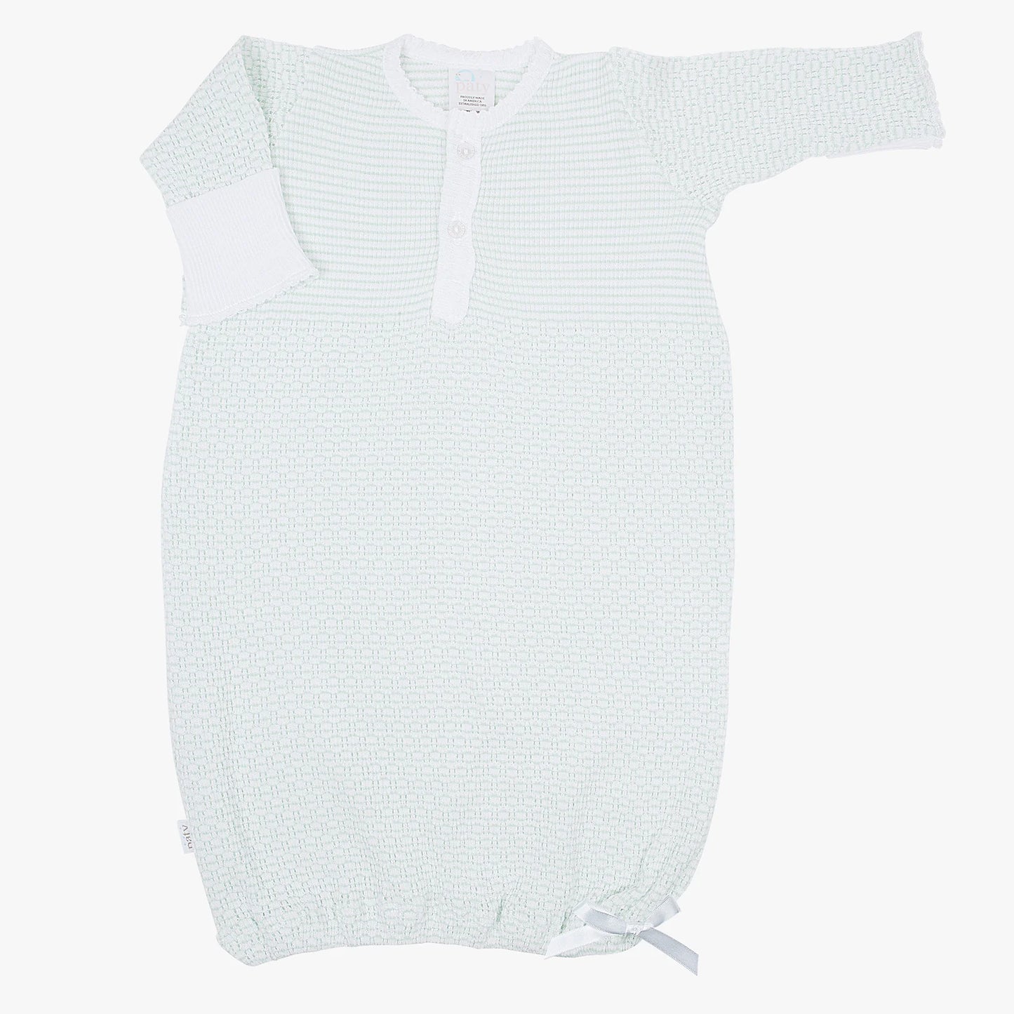 Paty Knit Placket Gown 3 months (Mint)
