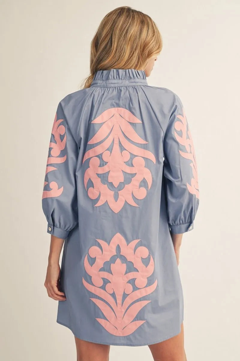 Baroque Floral Mini Dress
