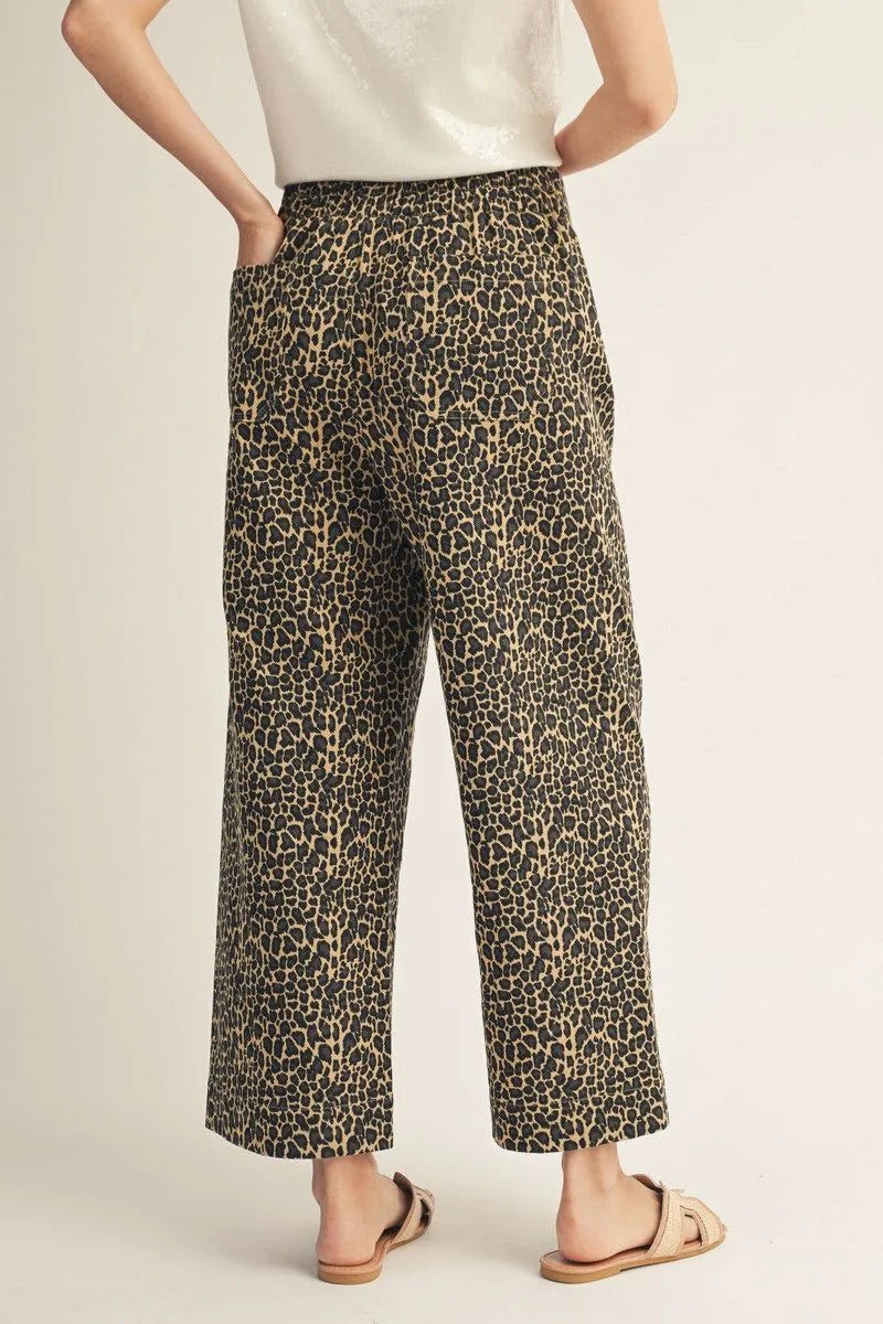 Leopard Pants w/Wide Leg