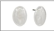 Water Resistant Silver Oval Studs