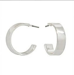 Water Resistant Silver Hoop Earrings