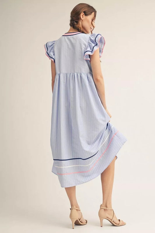 Embroidered Bodice  Midi Dress