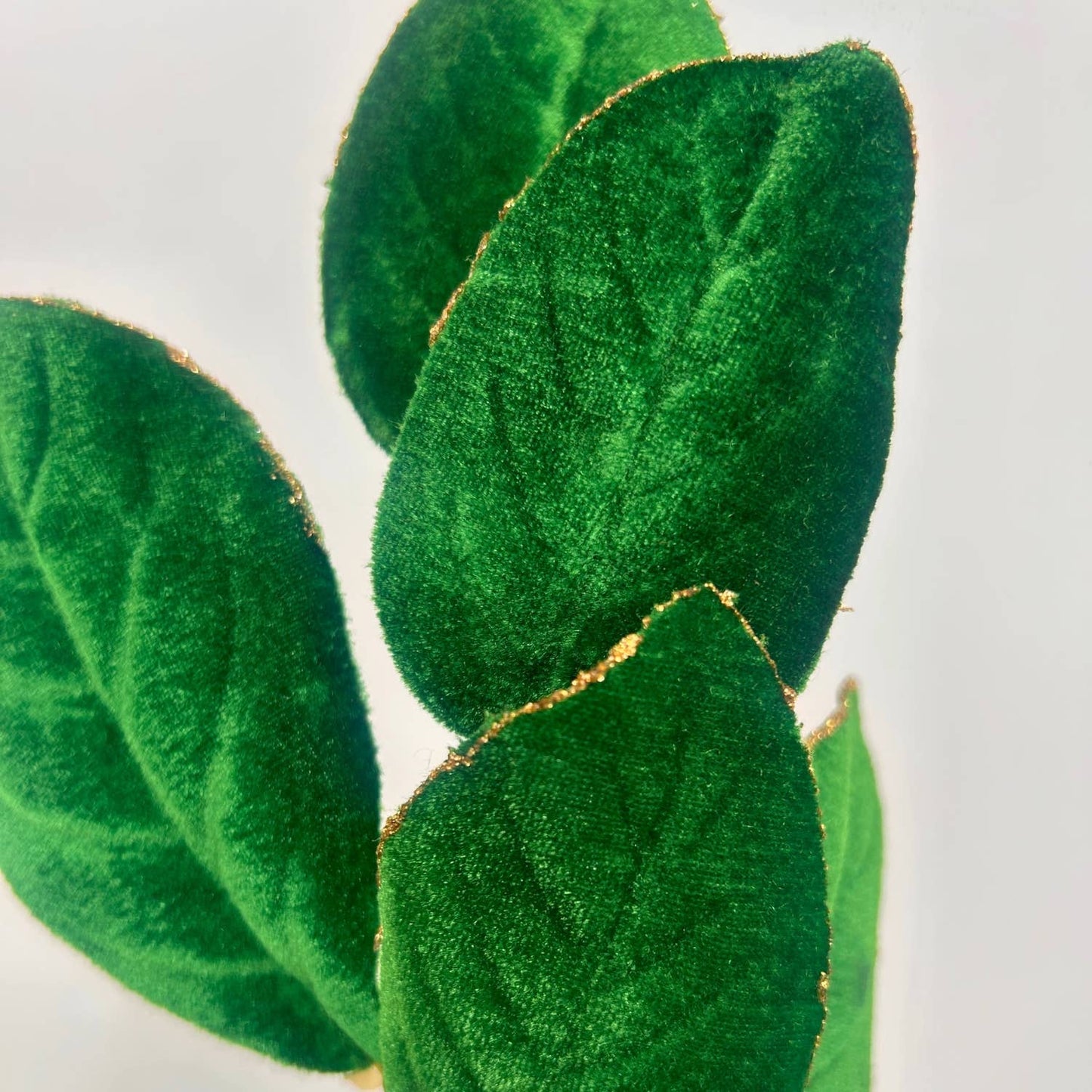 Mini Velvet Magnolia Leaf Spray 23" - Hunter Green