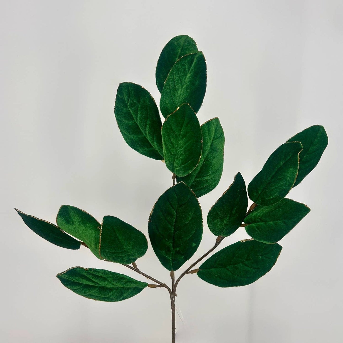 Mini Velvet Magnolia Leaf Spray 23" - Hunter Green