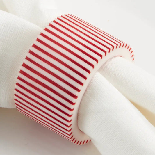 Red Ribbed Charm Napkin Ring