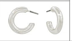 Water Resistant Silver Hoop Earrings