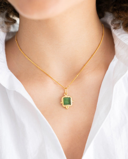 Susan Shaw Charlotte Dainty Emerald Necklace 3080E