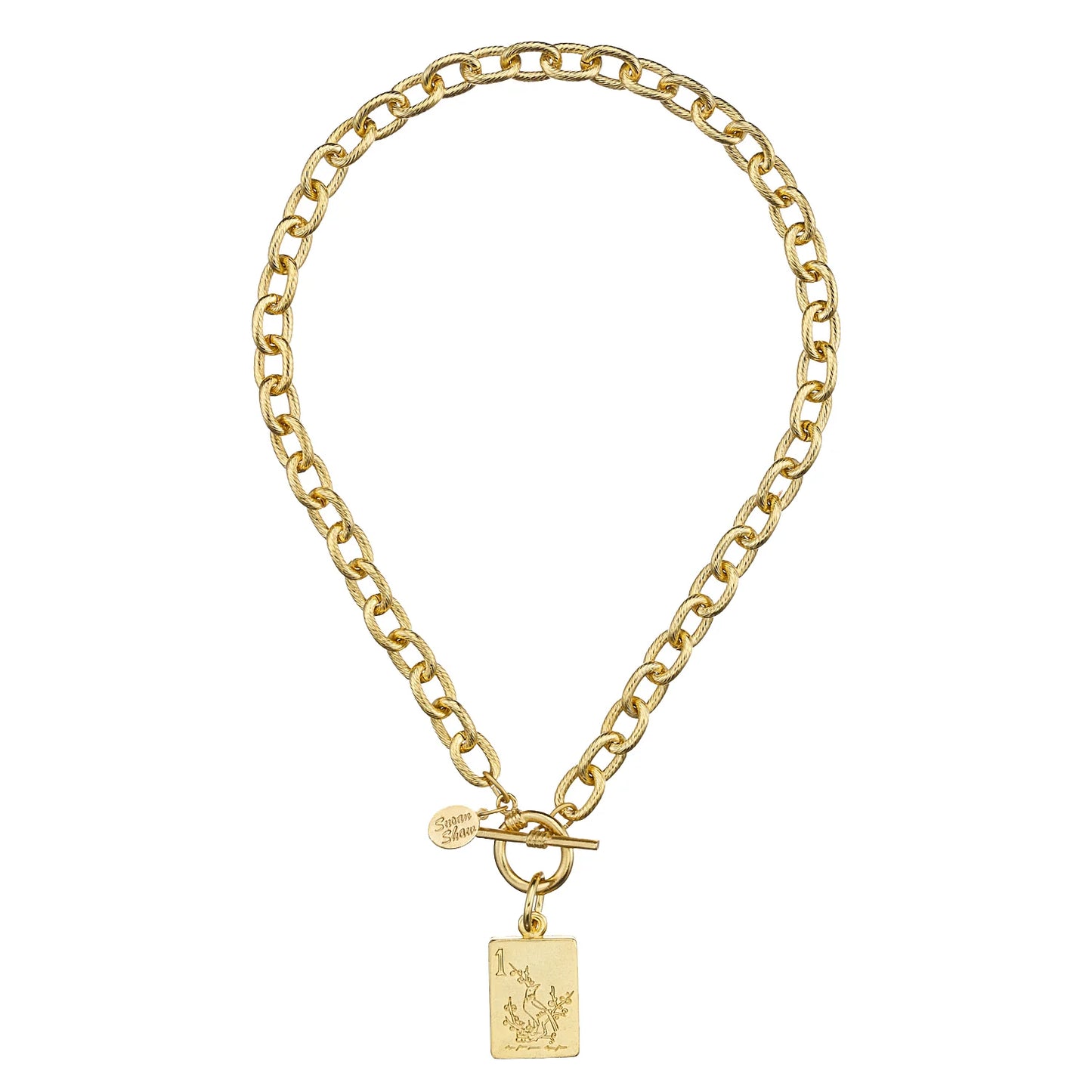 Susan Shaw Bird Bam Mahjong Toggle Necklace 3088G