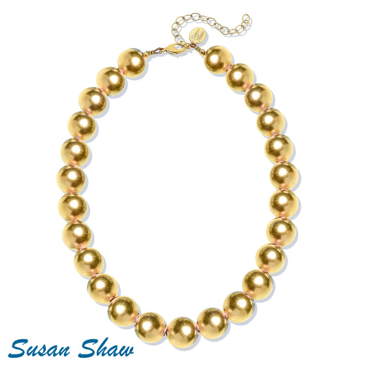 Susan Shaw Handcast Gold Plated Ball Choker 3299G