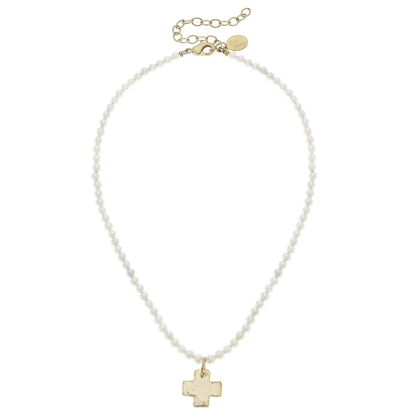 Susan Shaw Aly's Cross Freshwater Pearl Necklace 3342ci