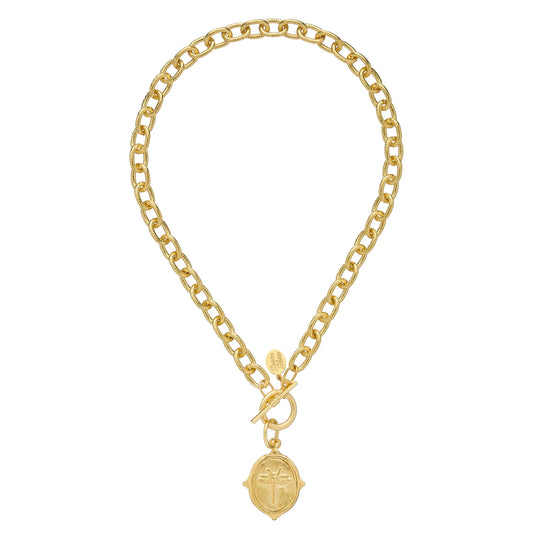 Susan Shaw Gold Dragonfly 16" necklace 3423DG