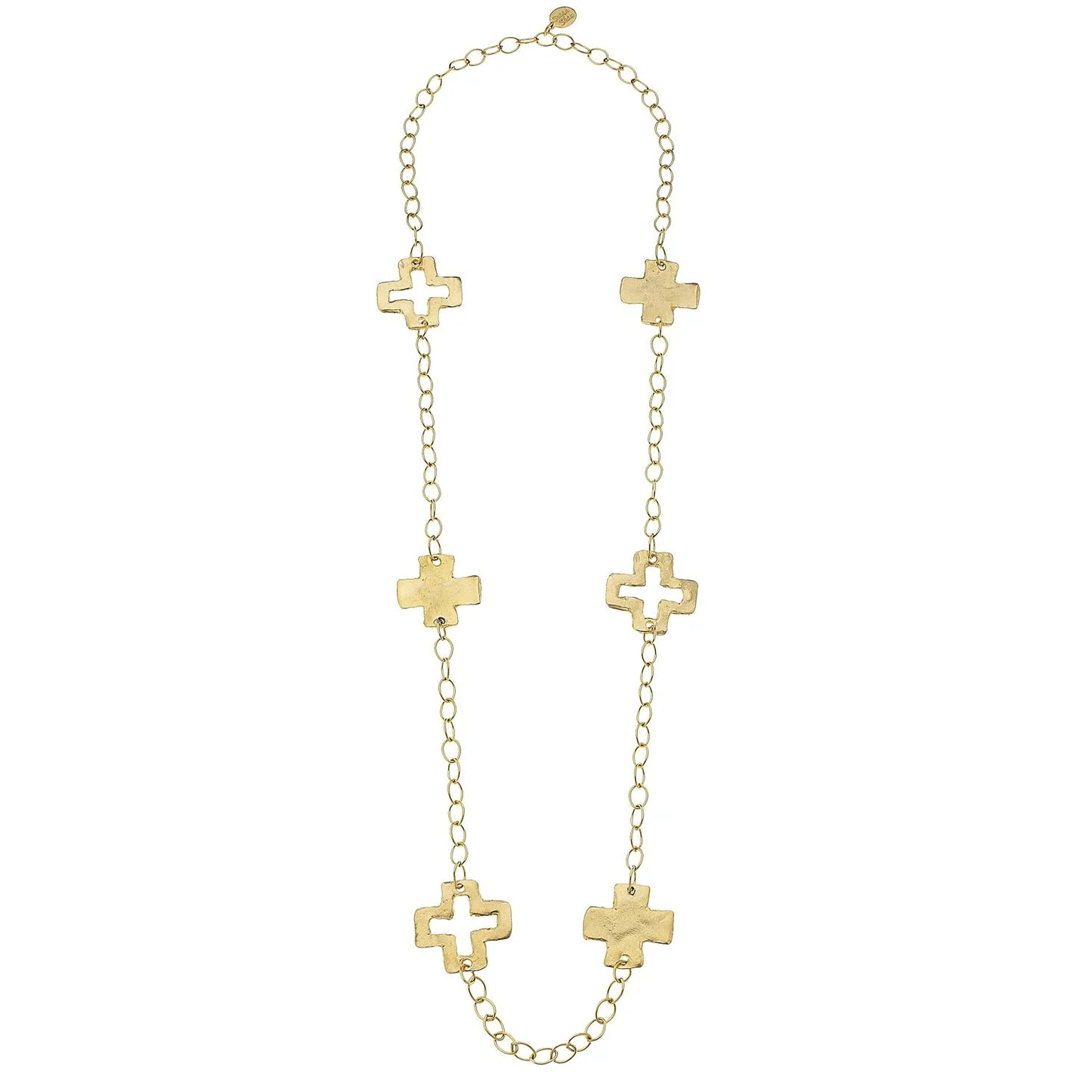 Susan Shaw Long Cross Chain Necklace 3432CG