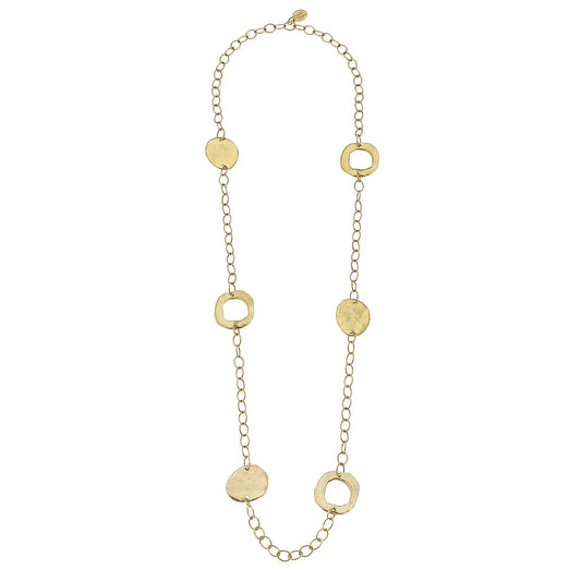 Susan Shaw Handcast Gold 30" Open Round Necklace 3432RG