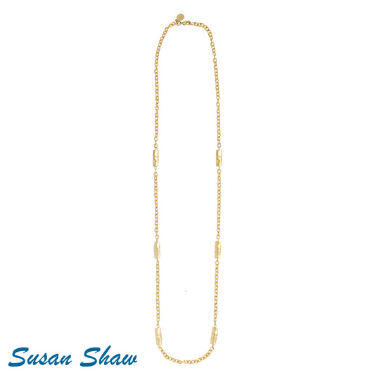 Long Bamboo and Chain Necklace  3489LG