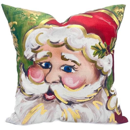 Classic Golden Santa Pillow