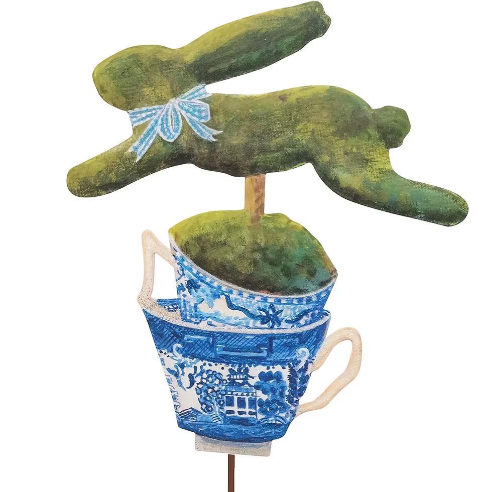 Bunny in Teacup Stake