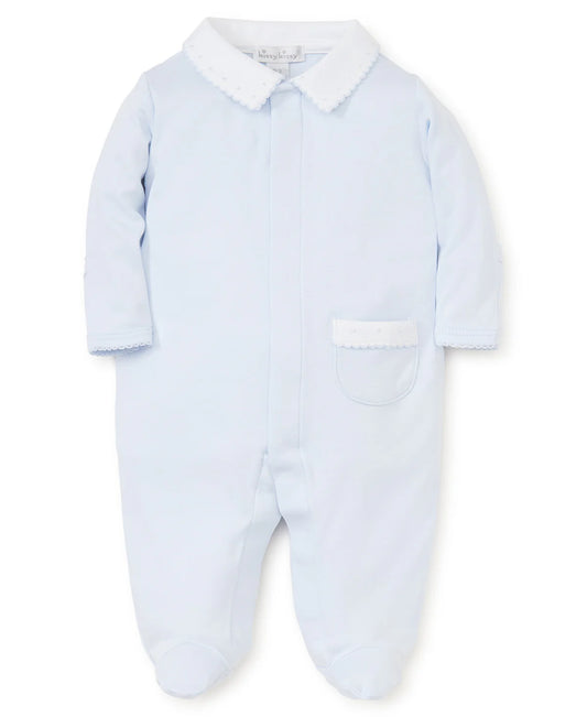 Kissy Kissy New Beginnings Blue Footie with Collar  Newborn