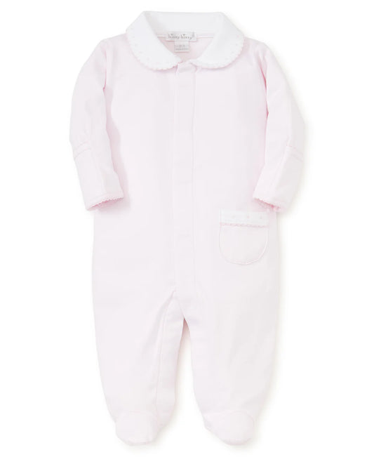 Kissy Kissy New Beginnings Pink Footie with Collar  0-3 mos