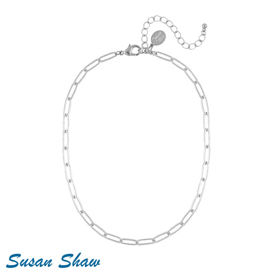 Susan Shaw Sterling Silver Paperclip necklace 3695SN