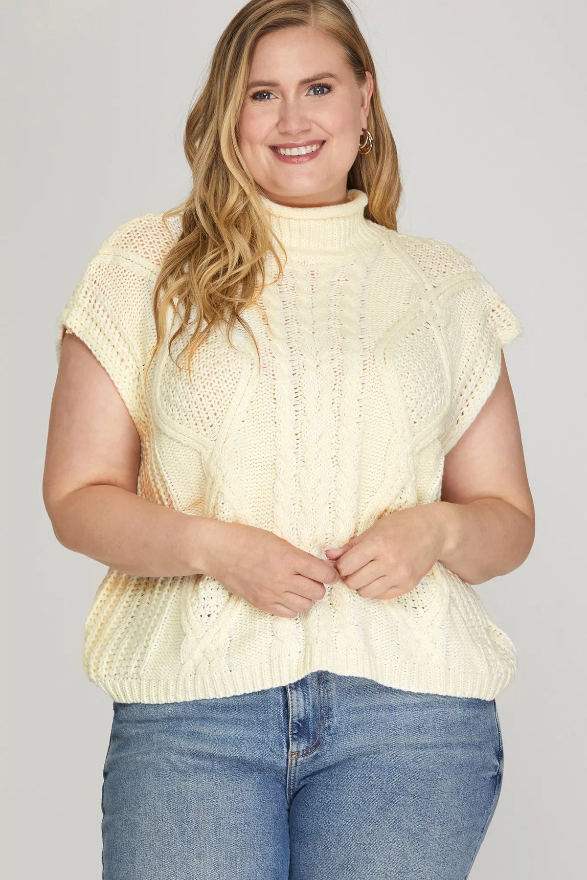 Cream Knit Sleeveless Top