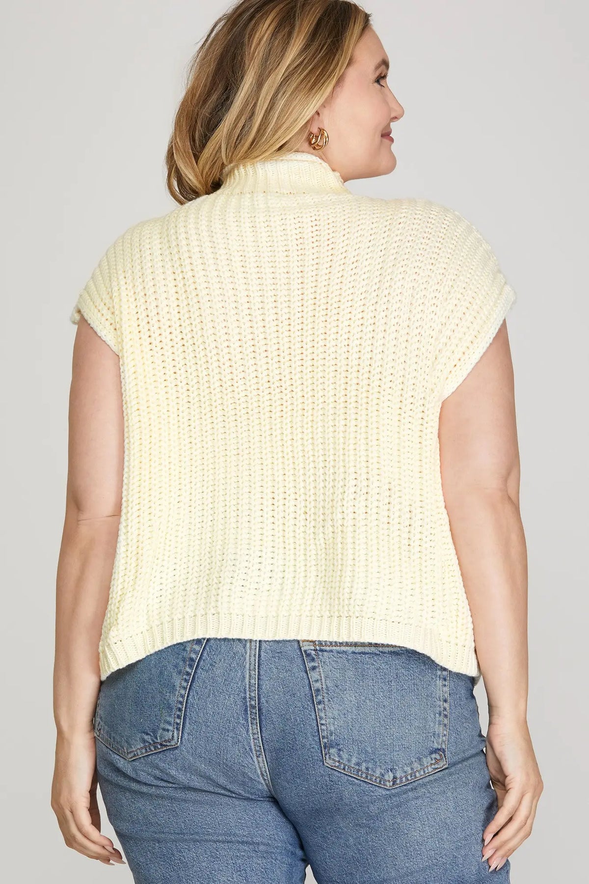 Cream Knit Sleeveless Top