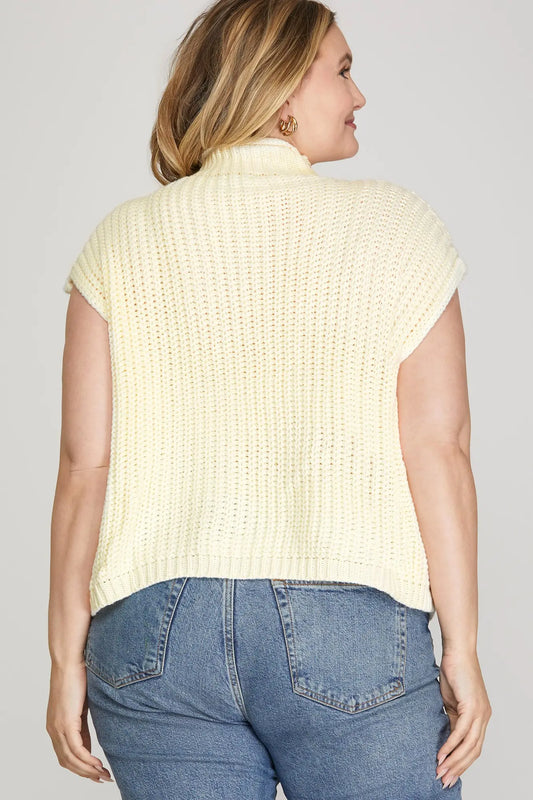 Cream Knit Sleeveless Top