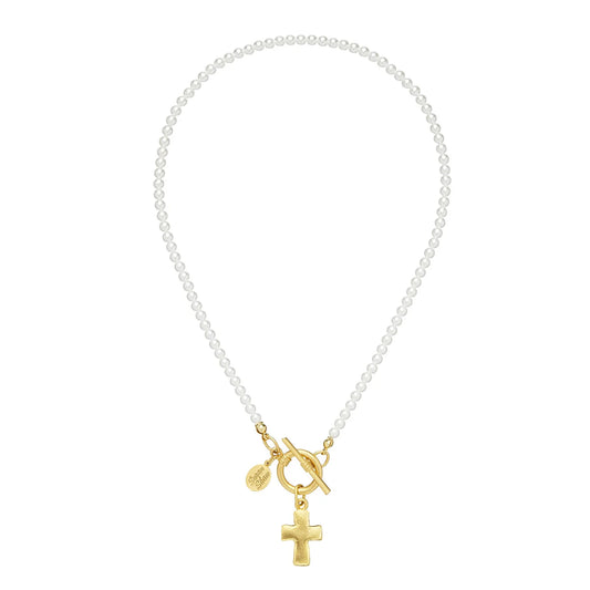 Susan Shaw Small Cross Katie Necklace 3788W