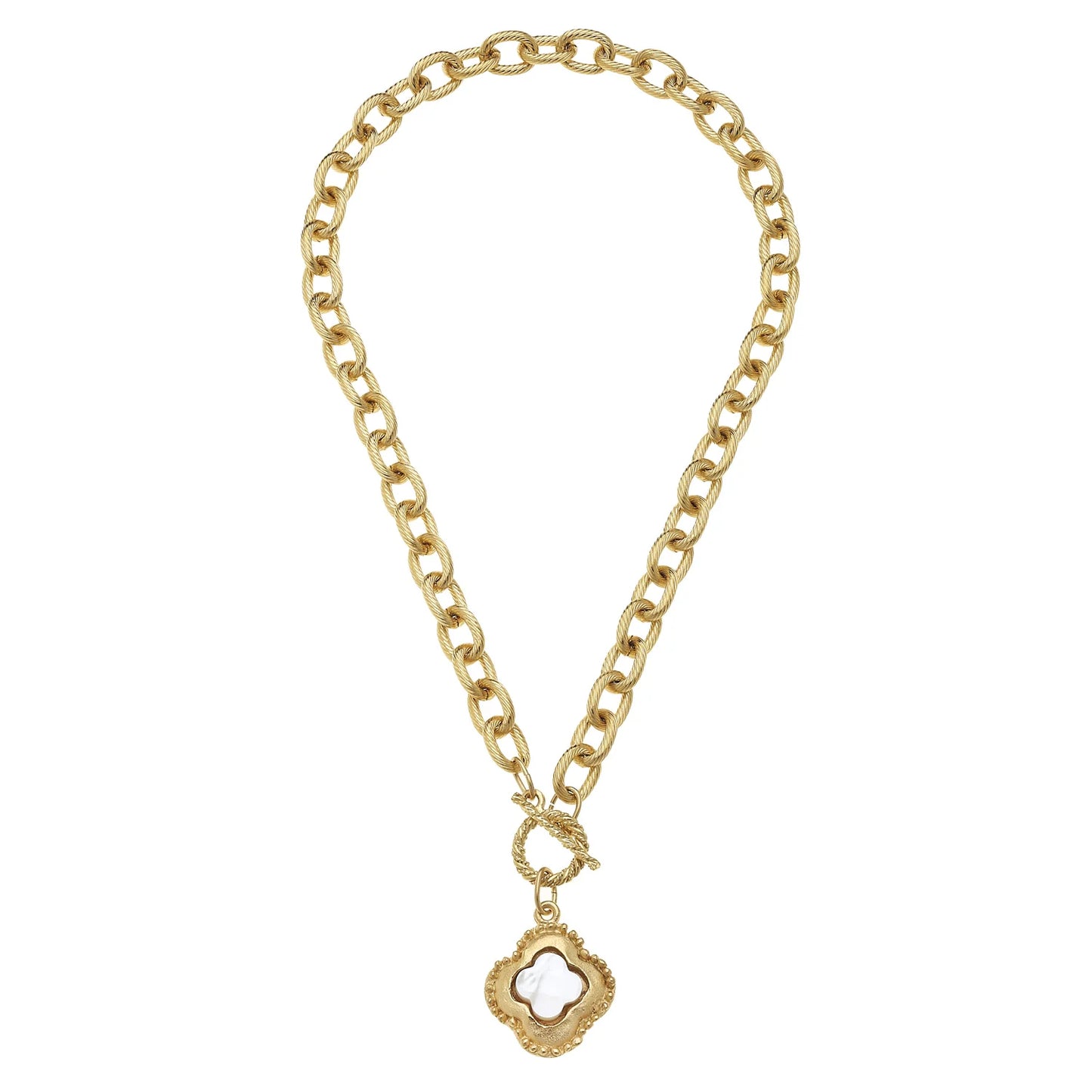 Susan Shaw Camellia Clover Toggle Necklace 3792W