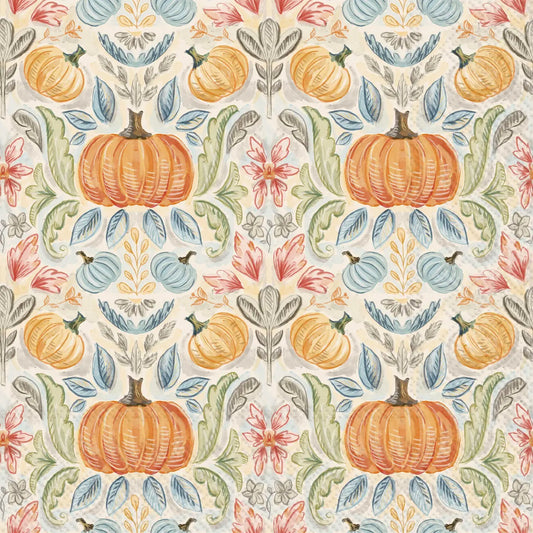 Fall Toile Pumpkin Cocktail Napkins