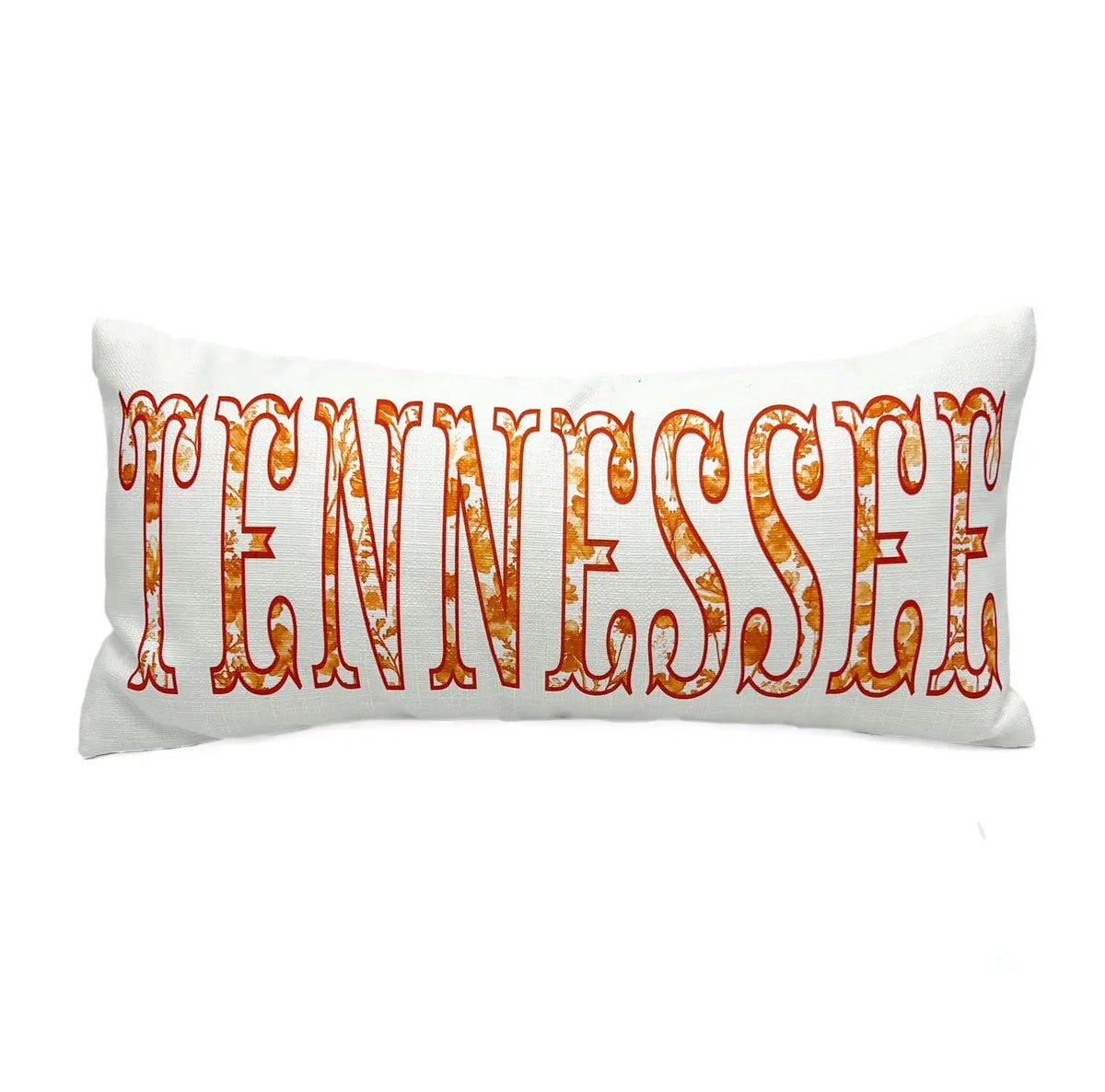 Custom Orange Floral Tennessee Pillow