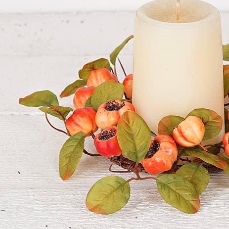 4in Candle Ring-Mix Podka Pods With Leaves