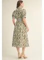 Floral Midi Dress with Waist Tie