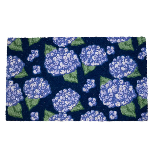 Hydrangea Coir Doormat Royal/Green/Blue 18x30